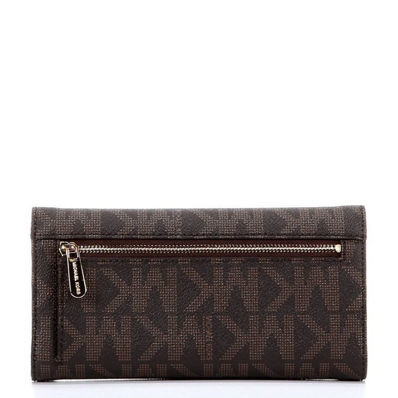 $128, NWT, Michael Kors MK Logo Checkbook Wallet - Picture 3 of 3